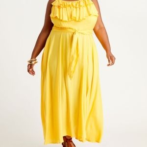Ashley Stewart Cotton ruffled maxi dress